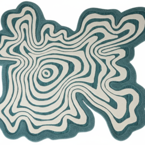 HOME Hand Tufted Traditional Floral Area Rug, Navy Blue and Cream, Wool,