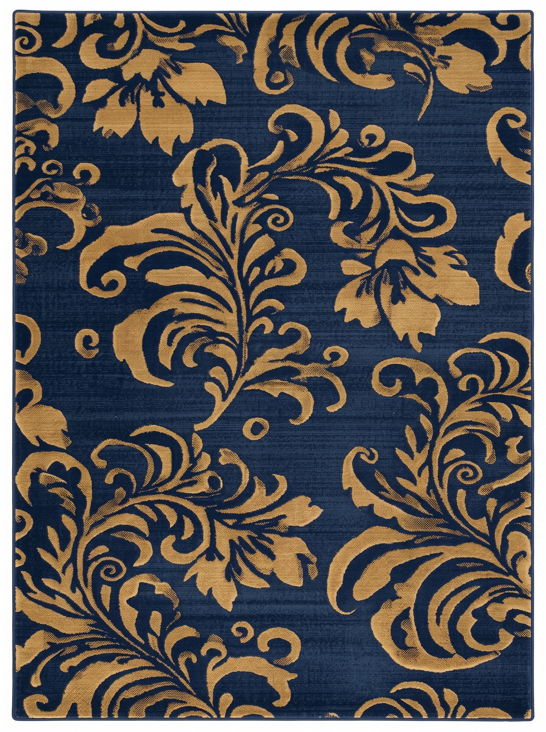 Hand Tufted Floral Area Rug – Blue & Ivory Wool Carpet | Contemporary Living Room Rug - Image 3