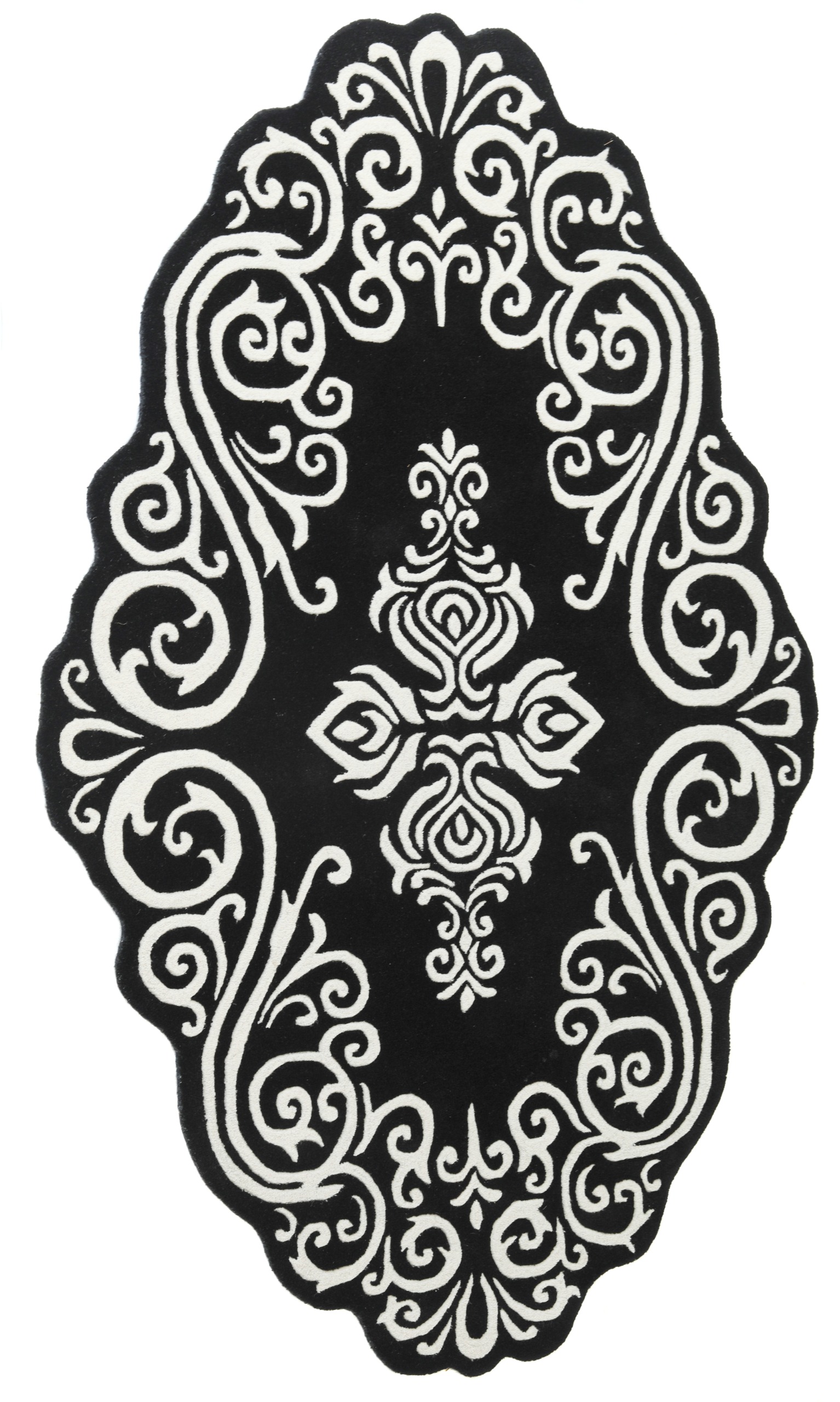 Hand Tufted Traditional Area Rug – Black & White Wool Carpet | Rugs Of India Hand Tufted Traditional Area Rug – Black & White Wool Carpet | Rugs Of India